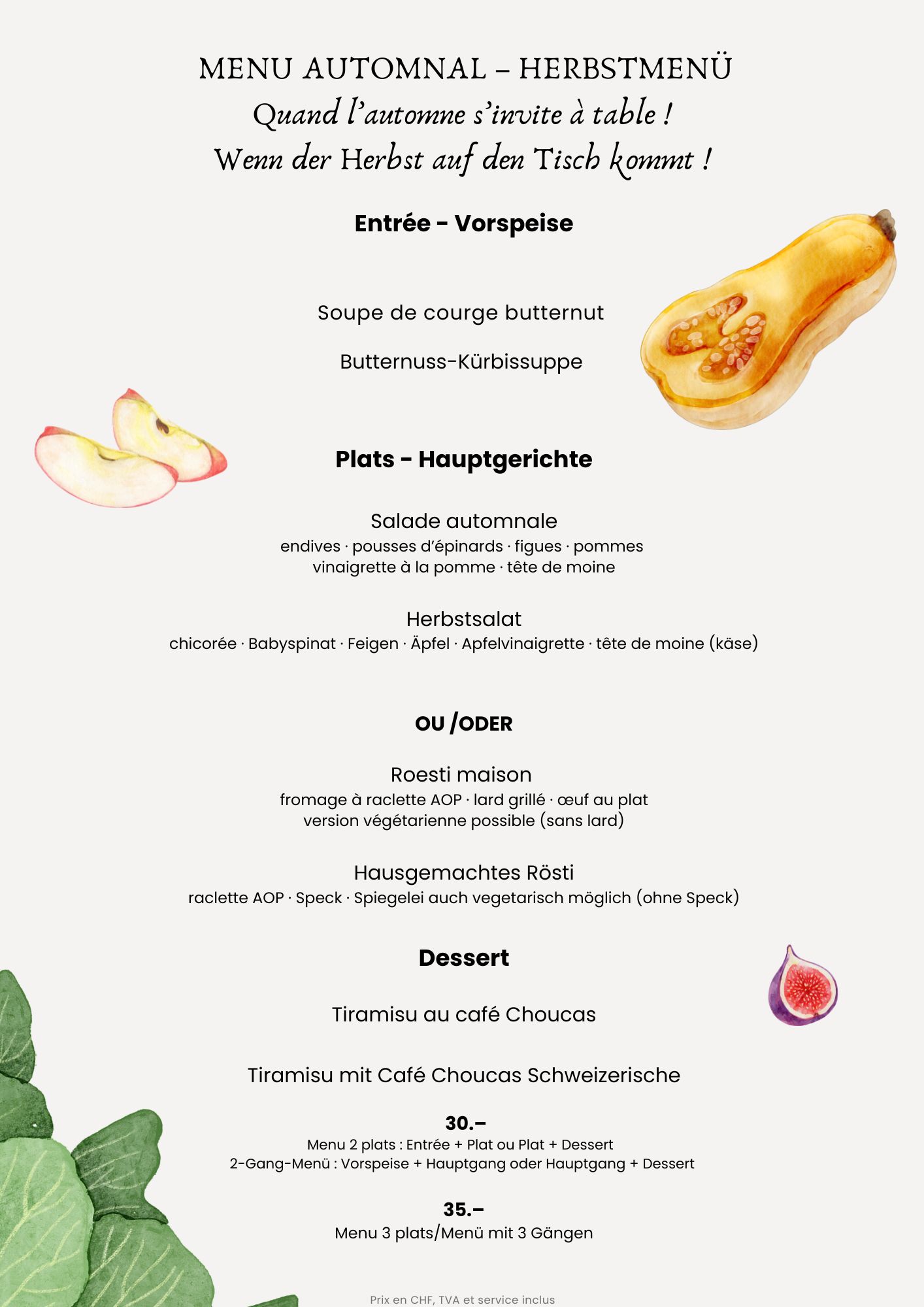 Menu automnal